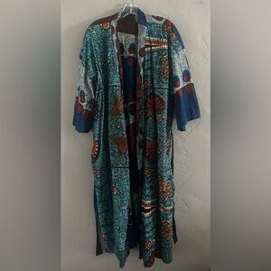 Vintage Ankara African Print Kaftan Robe - sz. L/XL